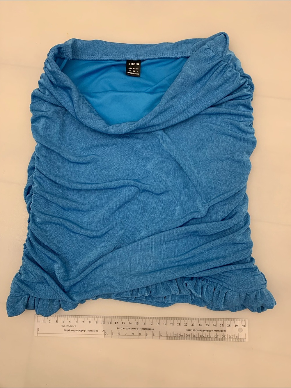 💙 SHEIN Blue Ruched Tube Top - Picture 3 of 4